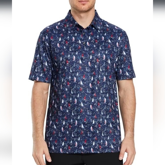 Men's Golf Polo Shirts Performance Moisture Wicking Dry Fit - Picture 2 of 7